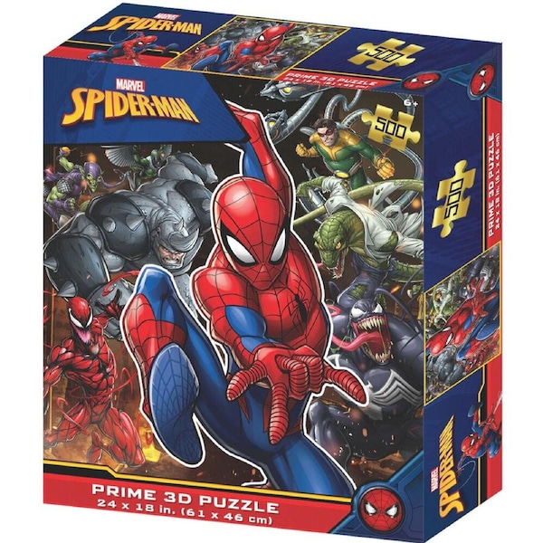 500pc Prime Marvel Spider-Man 3D Jigsaw Puzzle Kids/Children Game 61x46cm 6y+