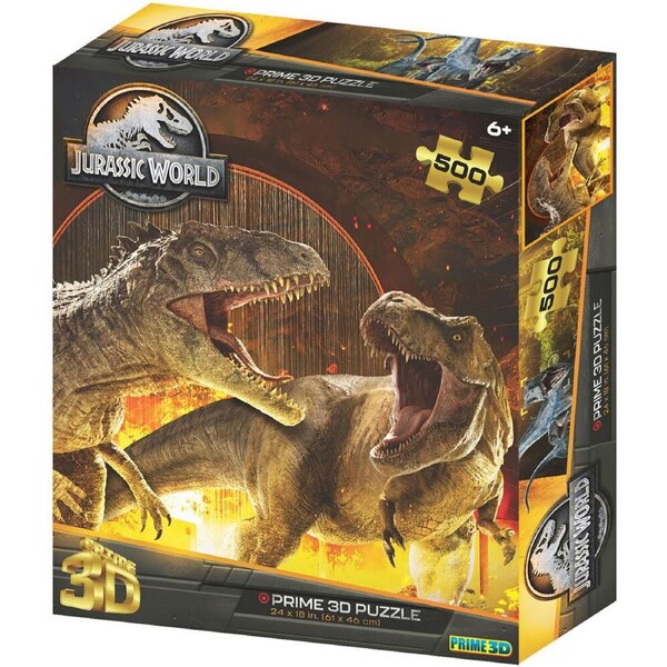 500pc Prime Jurassic World T.Rex vs Giganotosaurs 3D Jigsaw Puzzle 61x46cm 6+