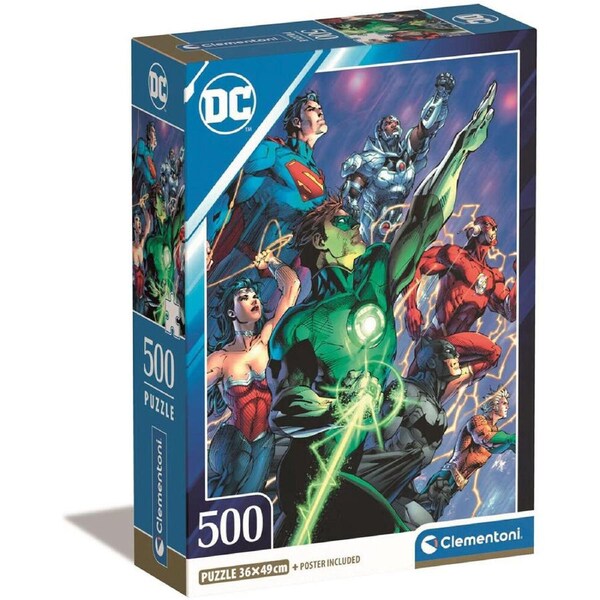 500pc Clementoni HQC DC Comics Compact Box #2 Jigsaw Puzzle Game 49x36cm