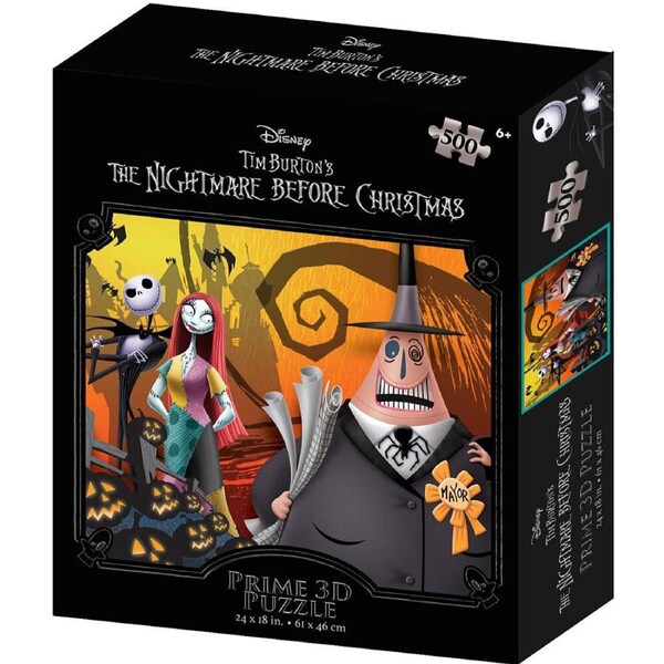 500pc Prime Nightmare Before Christmas 3D Jigsaw Puzzle Game 61x46cm 6y+
