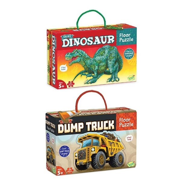 100pc Peaceable Kingdom 3ft Jigsaw Floor Puzzle Dinosaur & Dump Truck 5y+