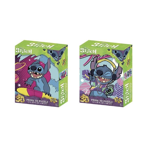 400pc Prime Disney Stitch #1 and #2 3D Jigsaw Kids Puzzle Game 31x46cm 5y+