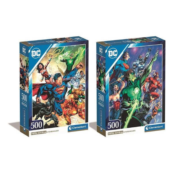 1000pc Clementoni HQC DC Comics Compact Box #1 & #2 Jigsaw Puzzle 49x36cm