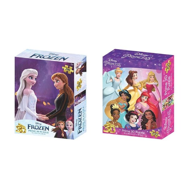 400pc Prime Disney Frozen & Disney Princess 3D Jigsaw Kids Puzzle 31x46cm 6y+