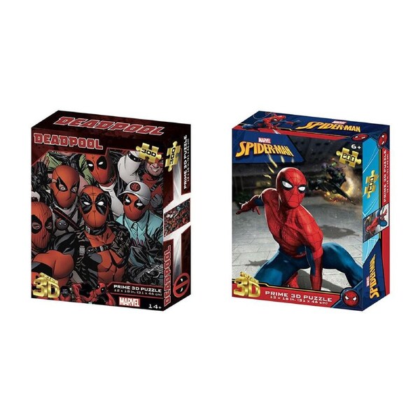 500pc Prime Marvel Deadpool & Spider-Man 3D Jigsaw Puzzle Kids Game 31x46cm 14y+