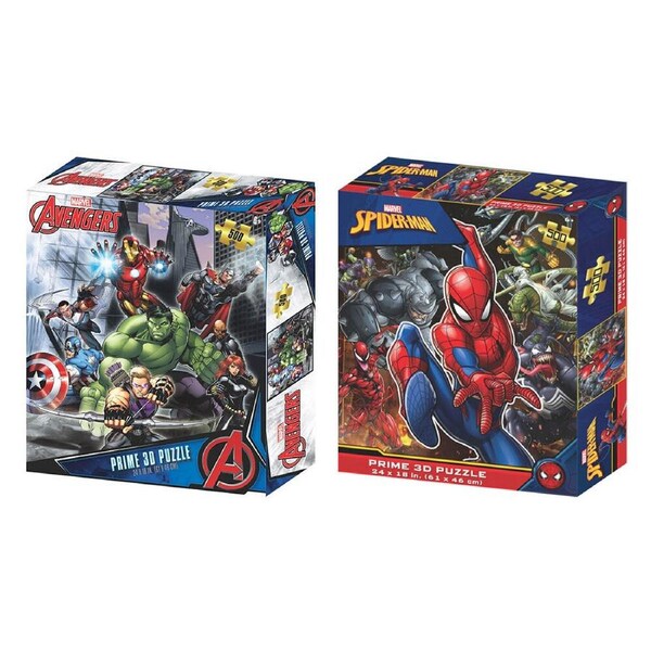 1000pc Prime Marvel Avengers & Spider-Man 3D Jigsaw Puzzle 61x46cm 6y+