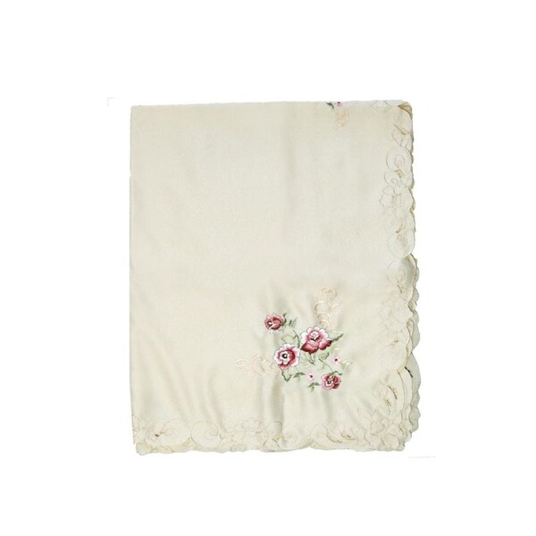 Savannah Flowers Cream Embroidered Cutout Rectangular Tablecloth 152 x 228 cm