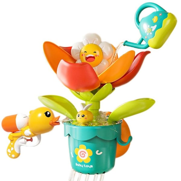 Catzon Toddler Bath Toy Pop-up Sunflower Sprinkle with Watering Can Duck Guns Bath tub Sensory Toys