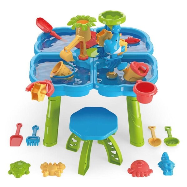 Catzon Kids Sand Water Table Toys 4 in 1 Outdoor Beach Toy for Kids Boys Girls
