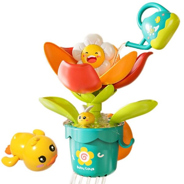 Catzon Toddler Bath Toy Pop-up Sunflower Sprinkle with Watering Can Swimming Duck Bath tub Sensory Toys