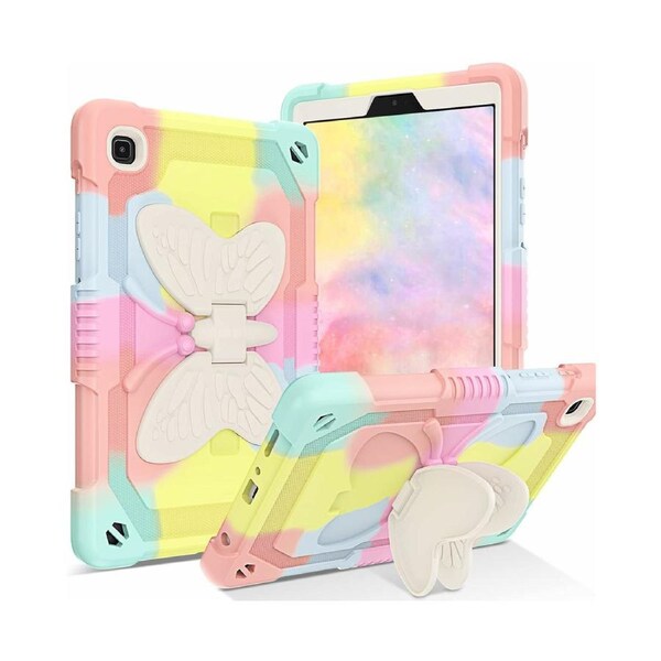 Samsung Galaxy Tab A9+ SM-X210 / X215 11" 2023 Butterfly Shockproof Survivor Case Cover - Pink Rainbow