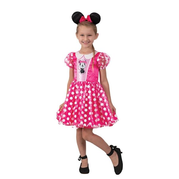 Marvel Minnie Mouse Pink Deluxe Girls Dress Up Party Fancy Costume 6-8