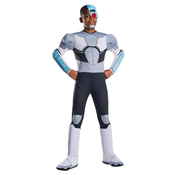Dc Comics Teen Titans Cyborg Deluxe Boys Dress Up Costume Outfit Jumpsuit M