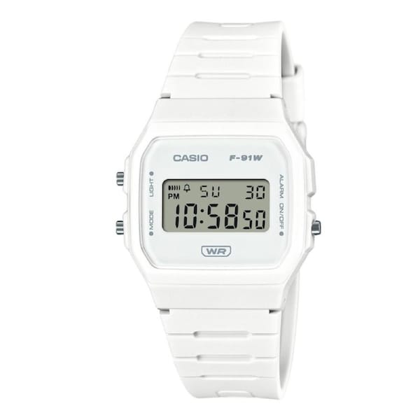 Casio F-91W Pop Digital Bio-Based White Resin Quartz F-91WB-7A 100M Unisex Watch