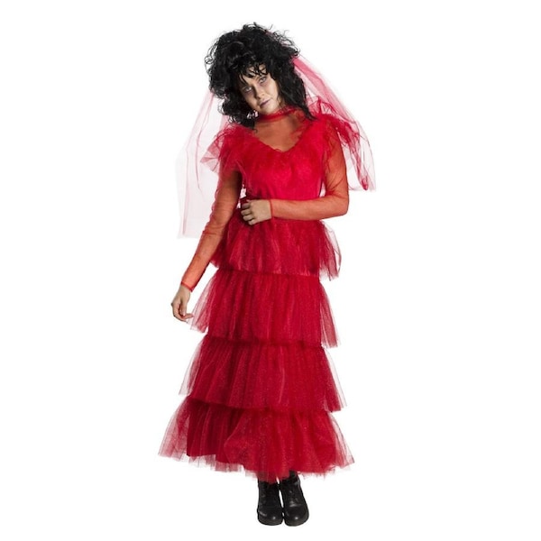 Lydia Deetz Wedding Dress Women's Halloween Party Costume Outfit L