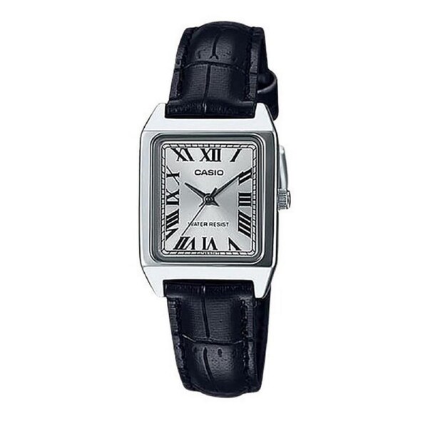 Casio Analog Leather Strap Silver Dial Quartz LTP-V007L-7B1 Womens Ladies Watch