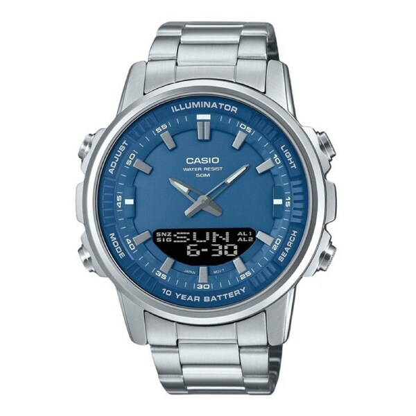 Casio Analog-Digital Combination Blue Dial Alarm Timer AMW-880D-2A1V Mens Watch