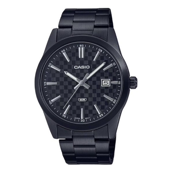 Casio Analog Black Ion Plated Stainless Steel Black Dial MTP-VD03B-1A Mens Watch