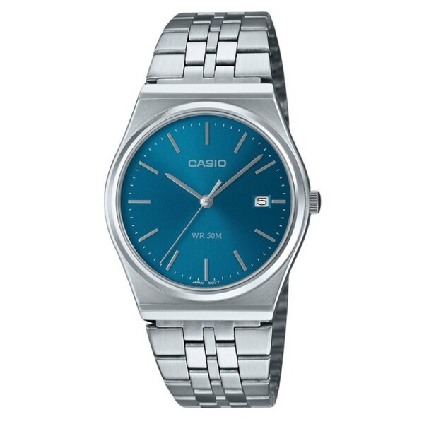 Casio Stainless Steel Blue Dial Japan Mov't Quartz MTP-B145D-2A2 50M Mens Watch