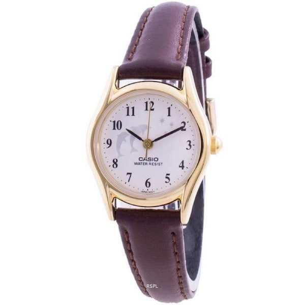 Casio LTP-1094Q-7B9 White Dial Japan Mov't Quartz Leather Strap WR Ladies Watch