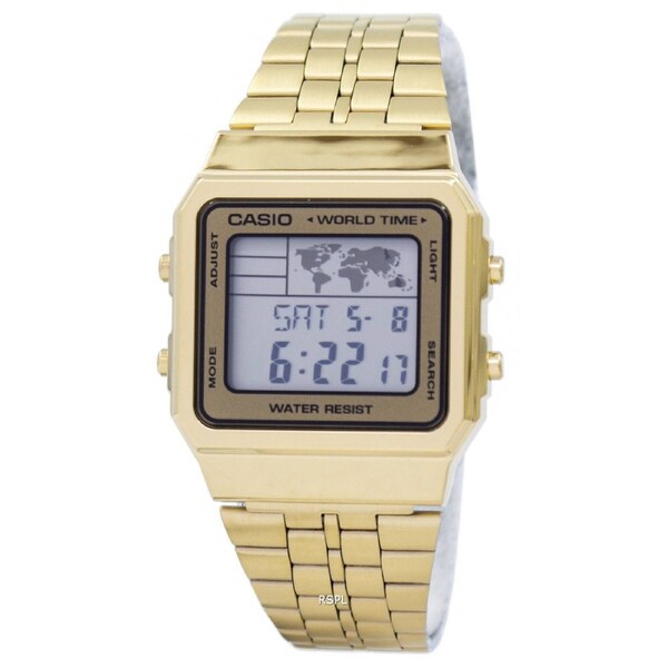Casio Digital World Map Alarm Timer Stopwatch A500WGA-9DF 30M Mens Watch