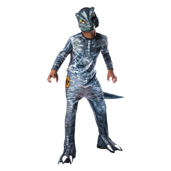 Jurassic Park Velociraptor Blue Deluxe Lenticular Boys Dress Up Costume Outfit 3-5y