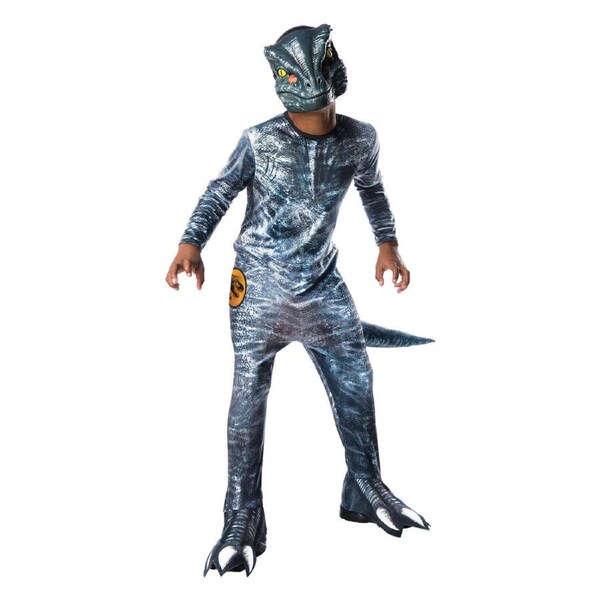 Jurassic Park Velociraptor Blue Deluxe Lenticular Boys Dress Up Costume Outfit 6-8y
