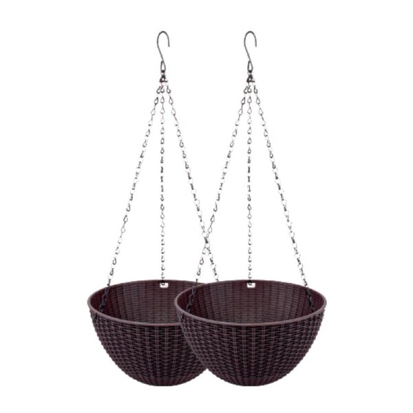Garden Hanging Planters Various Colours Stylish Unique 13 x 25 cm - 2pcs Brown