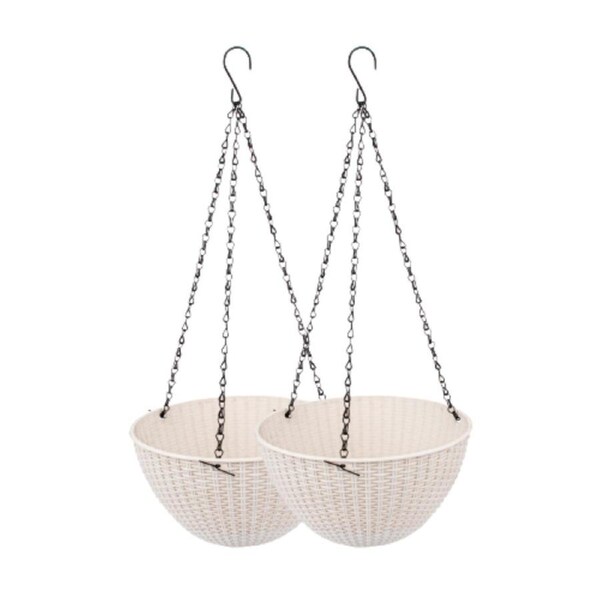 Garden Hanging Planters Various Colours Stylish Unique 13 x 25 cm - 2pcs White