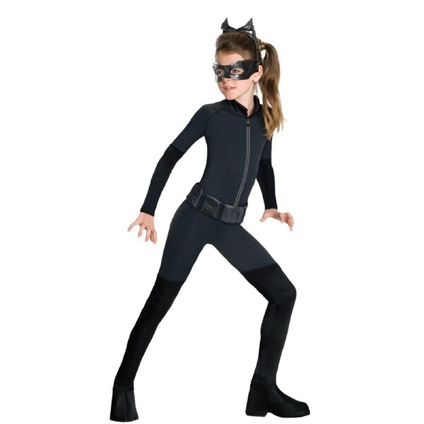 Dc Comics Catwoman Girls Dress Up Halloween Party Costume Outfit Jumpsuit 6-8y