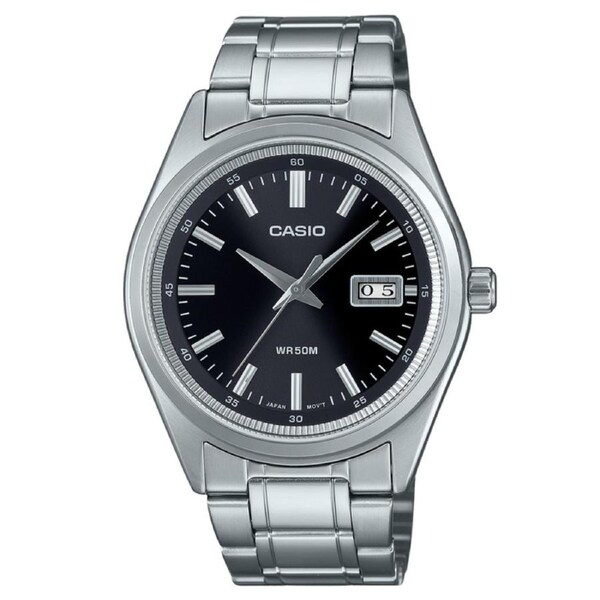 Casio Analog Stainless Steel Black Dial MTP-B180D-1A1V MTPB180D-1A1V Mens Watch