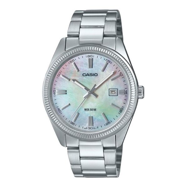 Casio Analog Ion Plated Stainless Steel Mother Of Pearl MTP1302DS-7AV Mens Watch