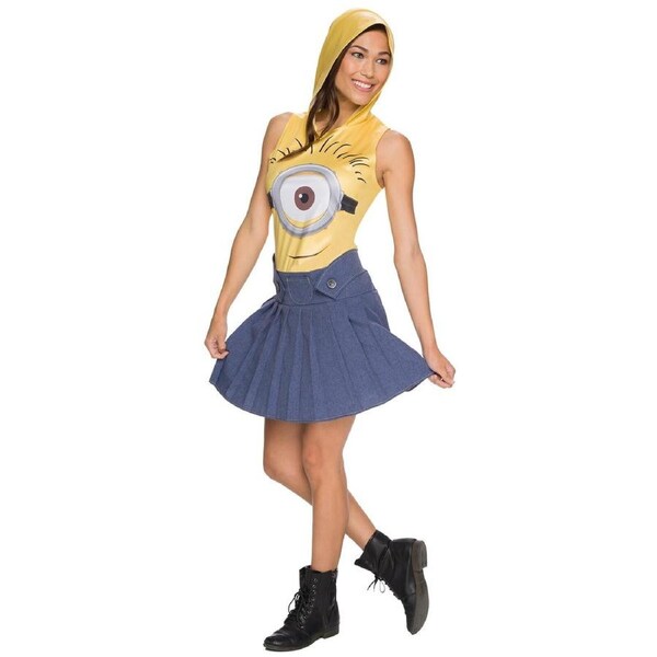 Despicable Me Minion Face Dress Adult Womens Dress Up Halloween Costume Outfit S