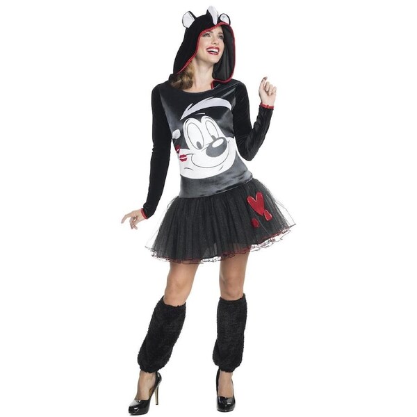 Rubies Pepe Le Pew Hooded Tutu Dress Adults/Womens Party Costume Outfit S