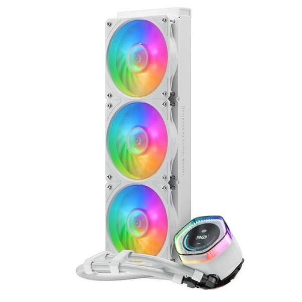 Cooler Master MasterLiquid ION 360 ARGB LCD AIO Liquid CPU Cooler - White (MLY-D36M-A24PZ-RW)