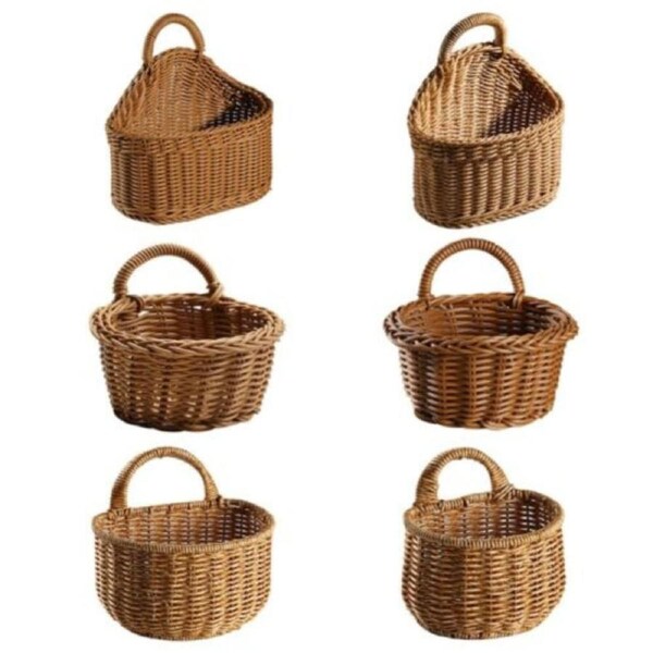 Wall Hanging Planter Plant Flower Pot Handmade Wicker Rattan Basket Home Decor Design 2