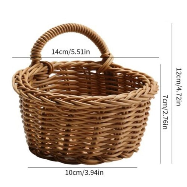 Wall Hanging Planter Plant Flower Pot Handmade Wicker Rattan Basket Home Decor Design 3
