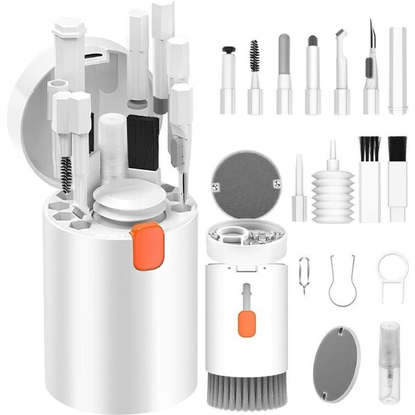20 in 1 Multifunctional Cleaner Kit for Electronic Devices, Keyboard Cleaning Brush, Headphones Cleaner Kit for AirPods, Multi-Tool for Cleaning Laptop, Keyboard, Earbuds, Camera, Cellphones