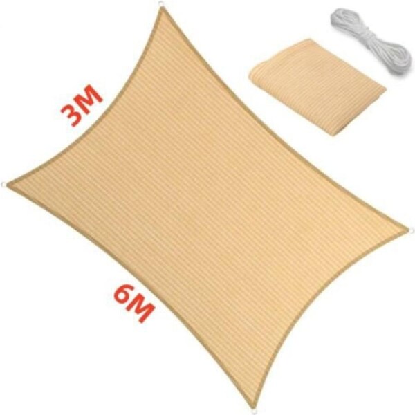 Extra Heavy Duty Shade Sail Shade Cloth Grey Gray Sun Triangle Square Rectangle 6 x 7m Grey