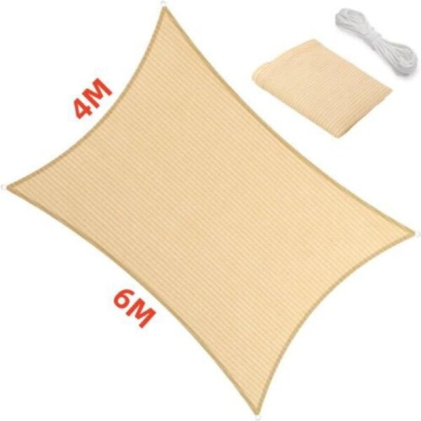 Extra Heavy Duty Shade Sail Shade Cloth Grey Gray Sun Triangle Square Rectangle 4 x 6 Beige