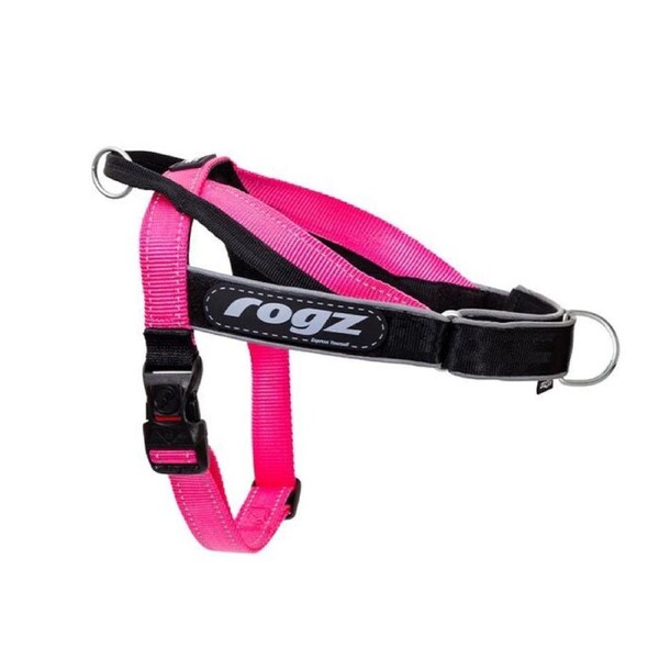 Rogz Medium/Large Pink Letz Go Personalised Harness for Dogs