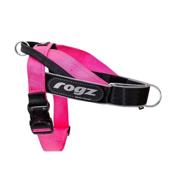 Rogz Large Pink Letz Go Personalised Harness for Dogs