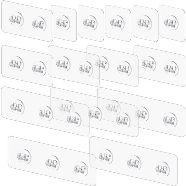 Jovware 12 Pack Shower Caddy Adhesive Replacement, Adhesive Hooks for Shower, Adhesive Wall Mount Self Adhesive Corner Shelf Shower Caddy Adhesive Replacement Waterproof Bathroom Kitchen, Wire Hook