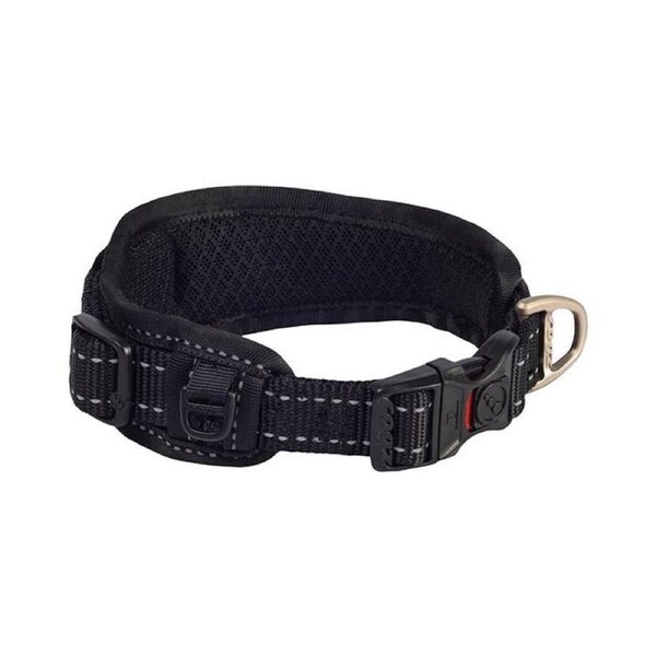 Rogz Black Large 20mm Thick x 30cm to 42cm Padded Collar for Dogs