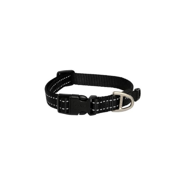 Rogz Black Medium 16mm Wide x 26cm to 40cm Classic Utility Collar for Dogs & Puppies
