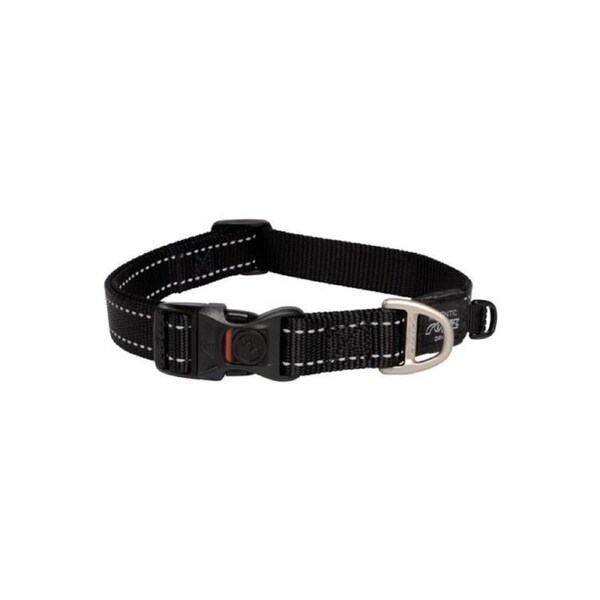 Rogz Black Large 20mm Wide x 34cm to 56cm Classic Utility Collar for Dogs & Puppies