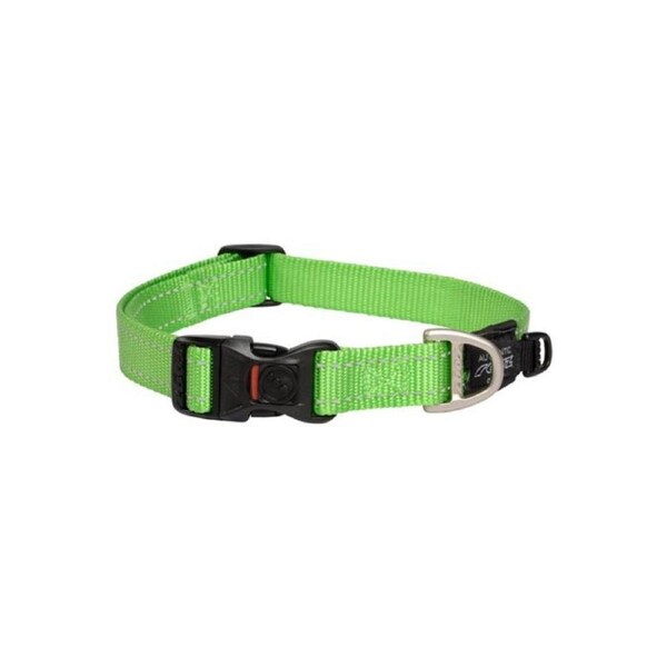Rogz Lime Large 20mm Wide x 34cm to 56cm Classic Utility Collar for Dogs & Puppies