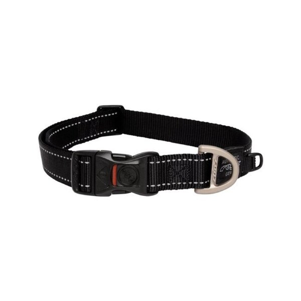 Rogz Black X-Large 25mm Wide x 43cm to 70cm Classic Utility Collar for Dogs & Puppies