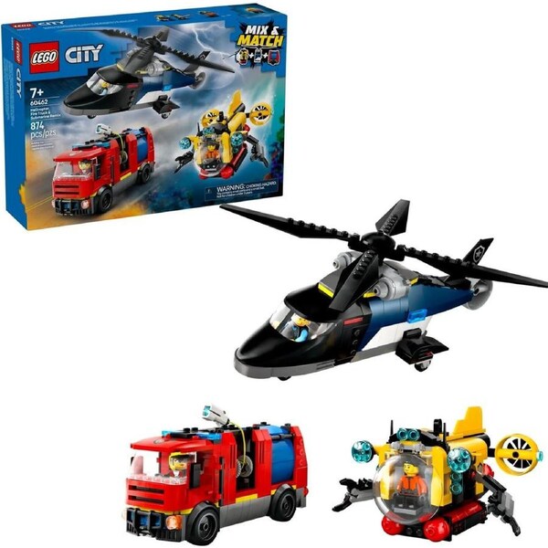 LEGO 60462 Helicopter Fire Truck & Submarine Remix - City