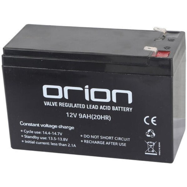 Orion OR1290-F2 12V 9A SLA Battery F2 Terminals